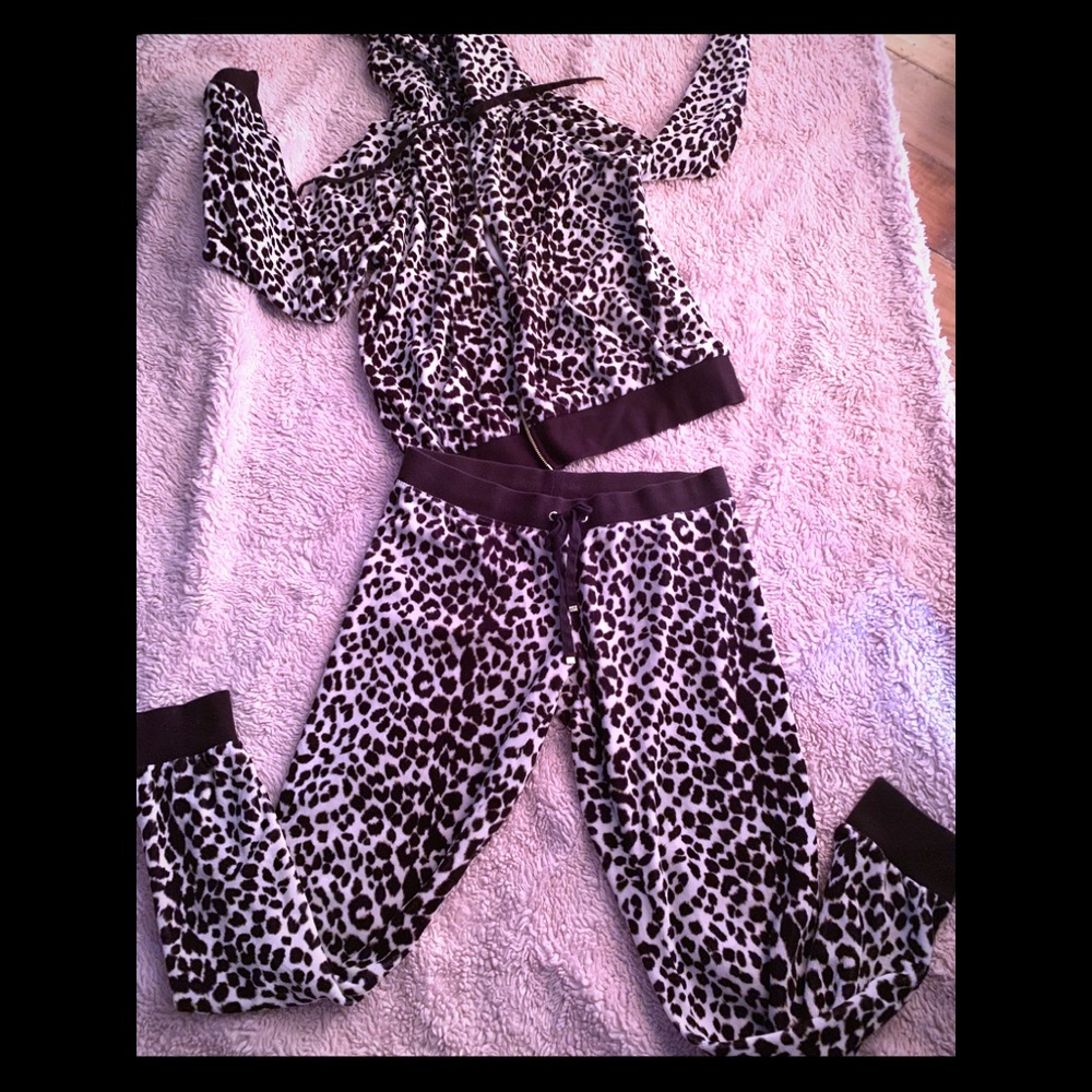 Juicy Couture snow leopard joggers track suit